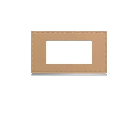 Plaque 4M E57 cord leather - APPAREILLAGE MURAL GALLERY HAGER WXP5134