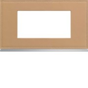 Plaque 4M E57 cord leather - APPAREILLAGE MURAL GALLERY HAGER WXP5134