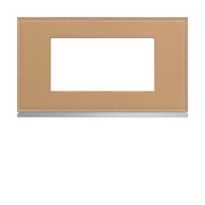 Plaque 4M E57 cord leather - APPAREILLAGE MURAL GALLERY HAGER WXP5134