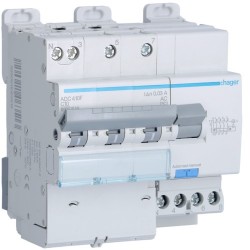 Disj.dif 3P+N 6-10kA C-10A 30m - DISJ. DIFF.3PH-N HAGER ADC410F