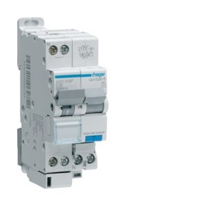Disj.dif 1P+N 4.5-6kA C-16A 30 - DISJ. DIFF.PH-N  HAGER ADC816F