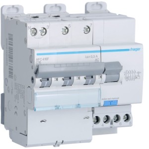Disj.dif 3P+N 6-10kA C-16A 300 - DISJ. DIFF.3PH-N  HAGER AFC416F