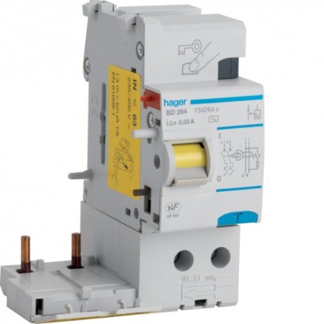 Bloc dif 2P 63A 30mA AC - BLOCS DIFFERENTIELS  HAGER BD264