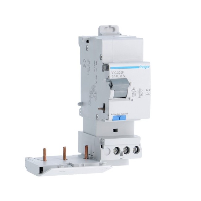 Bloc dif 3P 25A 30mA AC - BLOCS DIFFERENTIELS  HAGER BDC325F