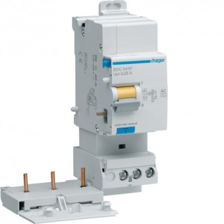 Bloc dif 3P 40A 30mA AC - BLOCS DIFFERENTIELS  HAGER BDC340F