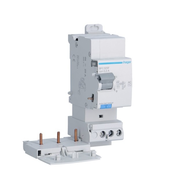 Bloc dif 3P 25A 300mA AC - BLOCS DIFFERENTIELS  HAGER BFC325F