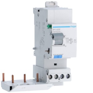 Bloc dif 3P+N 25A 300mA AC - BLOCS DIFFERENTIELS  HAGER BFC425F