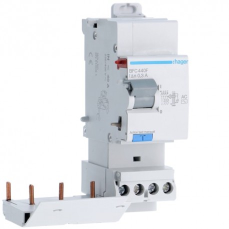Bloc dif 3P+N 40A 300mA AC - BLOCS DIFFERENTIELS HAGER BFC440F