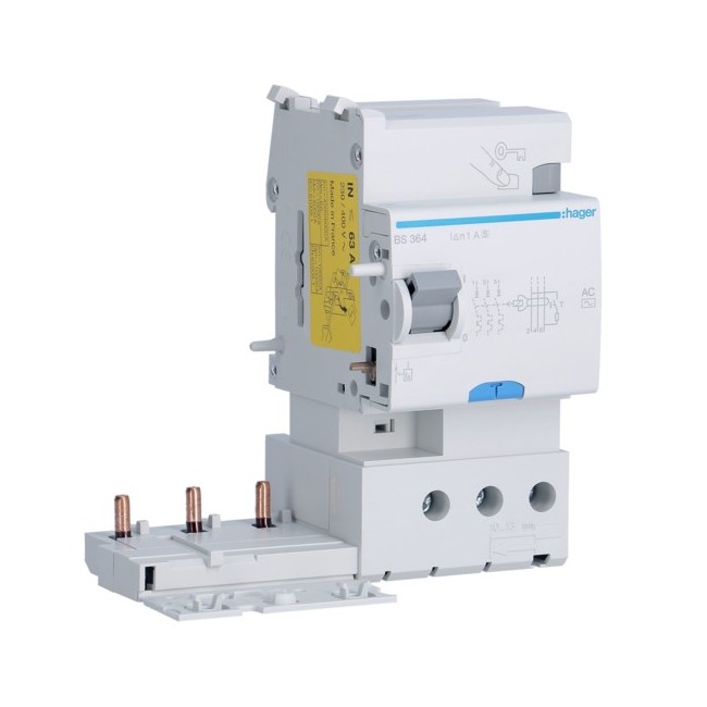 Bloc dif 3P 63A 1A AC S - BLOCS DIFFERENTIELS  HAGER BS364