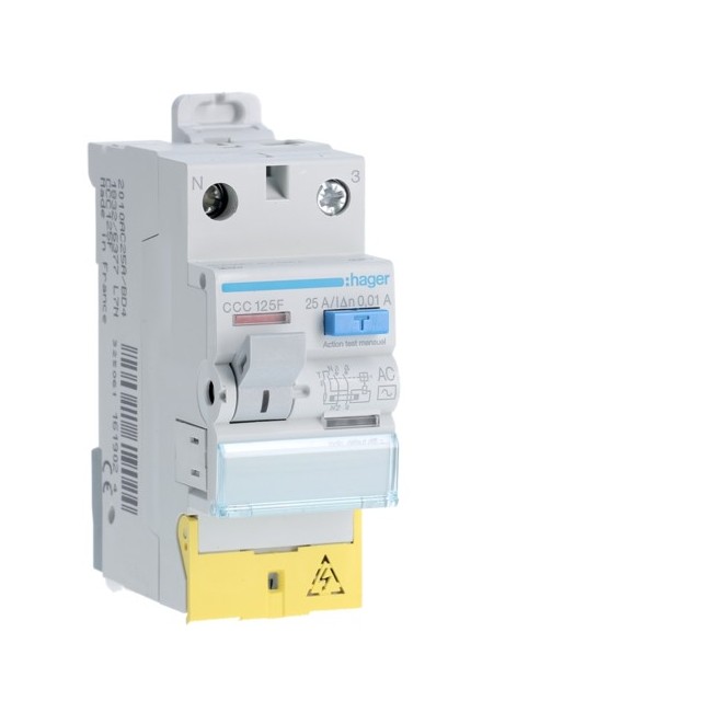 Inter dif 1P+N 25A 10mA AC BD - INTER DIFF BIPOLAIR  HAGER CCC125F