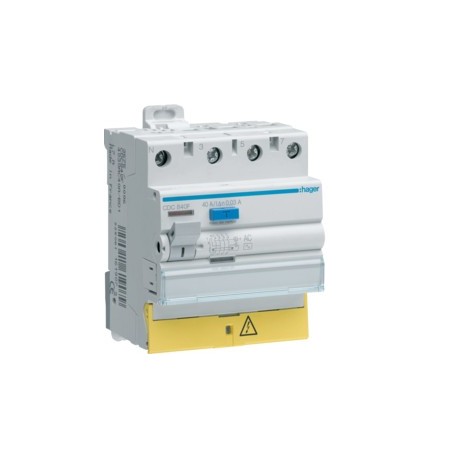 Inter dif 3P+N 40A 30mA AC BD - INTER. DIFF. TETRA.  HAGER CDC840F