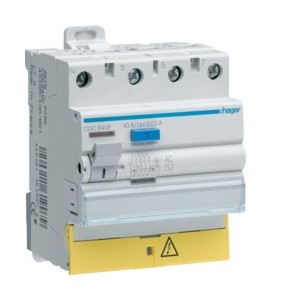 Inter dif 3P+N 40A 30mA AC BD - INTER. DIFF. TETRA.  HAGER CDC840F