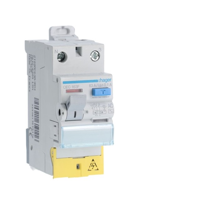 Inter dif 1P+N 63A 100mA AC BD - INTER DIFF BIPOLAIR  HAGER CEC163F
