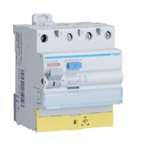 Inter dif 3P+N 25A 100mA AC BD - INTER. DIFF. TETRA.  HAGER CEC825F