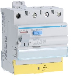 Inter dif 3P+N 63A 100mA AC BD - INTER. DIFF. TETRA. HAGER CEC863F