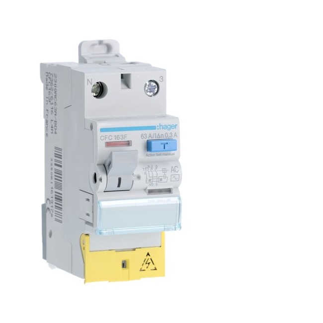 Inter dif 1P+N 63A 300mA AC BD - INTER DIFF BIPOLAIR  HAGER CFC163F