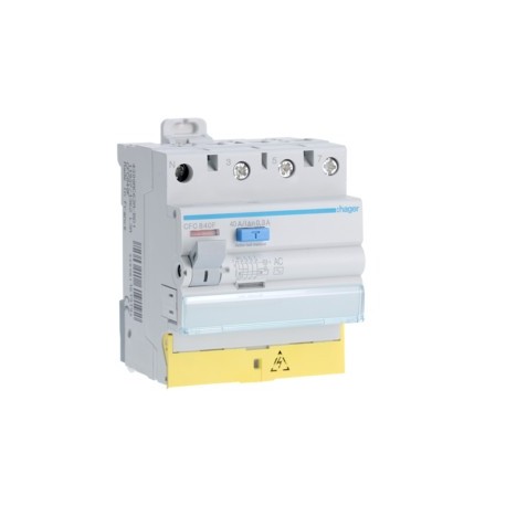 Inter dif 3P+N 40A 300mA AC BD - INTER. DIFF. TETRA.  HAGER CFC840F