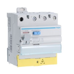 Inter dif 3P+N 63A 300mA AC BD - INTER. DIFF. TETRA.  HAGER CFC863F