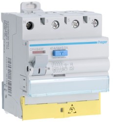 Inter dif 3P+N 40A 300mA HI BD - INTER. DIFF. TETRA. HAGER CFH840F