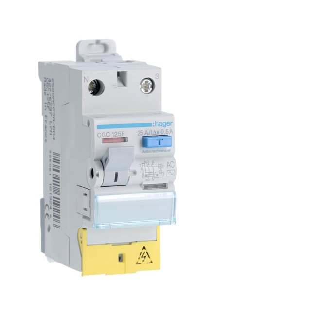 Inter dif 1P+N 25A 500mA AC BD - INTER DIFF BIPOLAIR  HAGER CGC125F