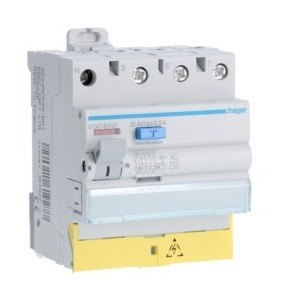 Inter dif 3P+N 25A 500mA AC BD - INTER. DIFF. TETRA.  HAGER CGC825F