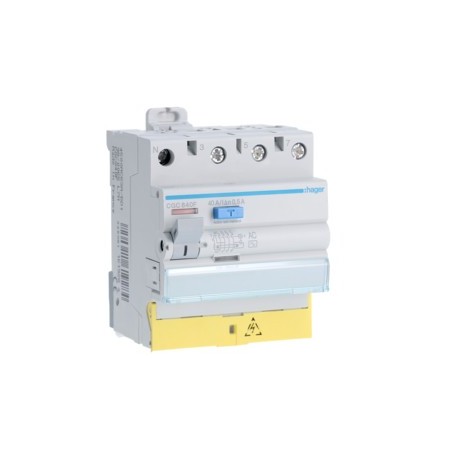 Inter dif 3P+N 40A 500mA AC BD - INTER. DIFF. TETRA.  HAGER CGC840F