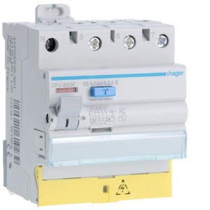 ID 3P+N 63A 300mA ACS BD - INTER. DIFF. TETRA.  HAGER CPC863F