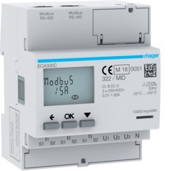 COMPTEUR TRI IND. AGARDIO MID - GESTION DU BATIMENT HAGER ECA300C
