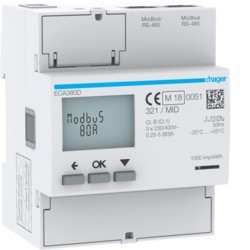 COMPTEUR TRI 80A AGARDIO MID - GESTION DU BATIMENT HAGER ECA380D