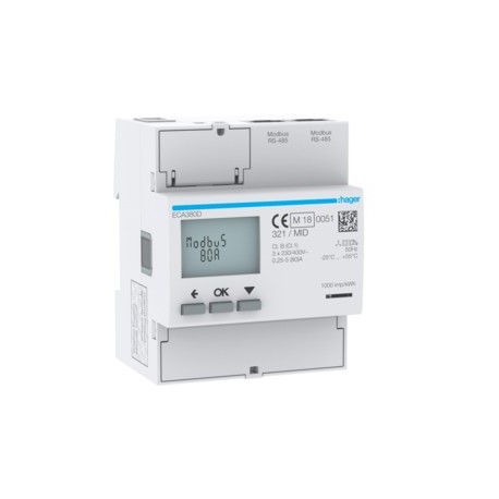 COMPTEUR TRI 80A AGARDIO MID - GESTION DU BATIMENT HAGER ECA380D