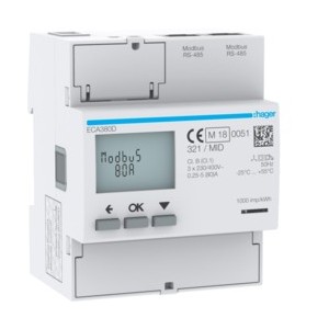 COMPTEUR TRI 80A AGARDIO MID - GESTION DU BATIMENT  HAGER ECA380D