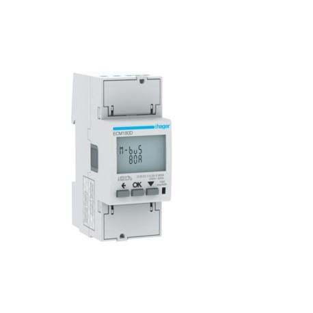 COMPTEUR MONO 80A MBUS MID - GESTION DU BATIMENT HAGER ECM180D