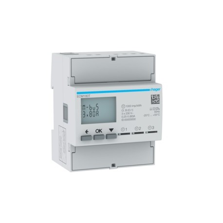 COMPTEUR MONO 80A X3 MBUS - GESTION DU BATIMENT HAGER ECM180T