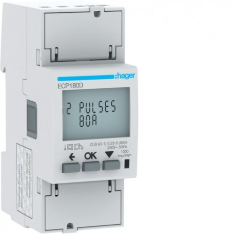 COMPTEUR MONO 80A IMP. MID - GESTION DU BATIMENT  HAGER ECP180D