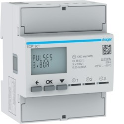 COMPTEUR MONO 80A X3 - GESTION DU BATIMENT HAGER ECP180T