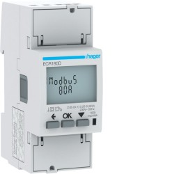 COMPTEUR MONO 80A MODBUS MID - GESTION DU BATIMENT HAGER ECR180D