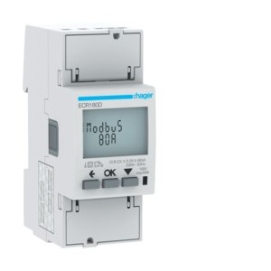 COMPTEUR MONO 80A MODBUS MID - GESTION DU BATIMENT  HAGER ECR180D
