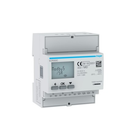 COMPTEUR TRI IND. MODBUS MID - GESTION DU BATIMENT  HAGER ECR300C