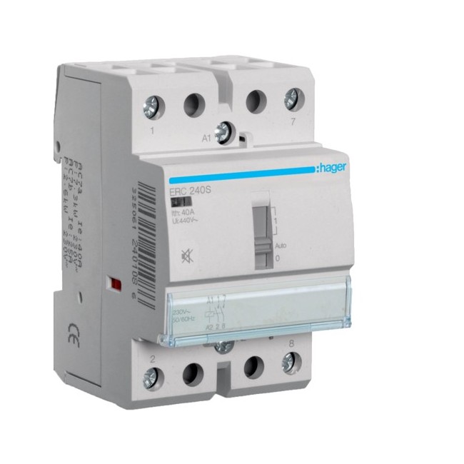 Contact sil manu 40A, 2F, 230V - AUTOMATISMES  HAGER ERC240S