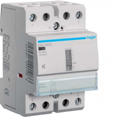 Contact sil manu 40A, 2F, 230V - AUTOMATISMES  HAGER ERC240S