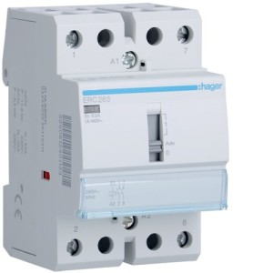 Contact cde manu 63A, 2F, 230V - AUTOMATISMES  HAGER ERC263