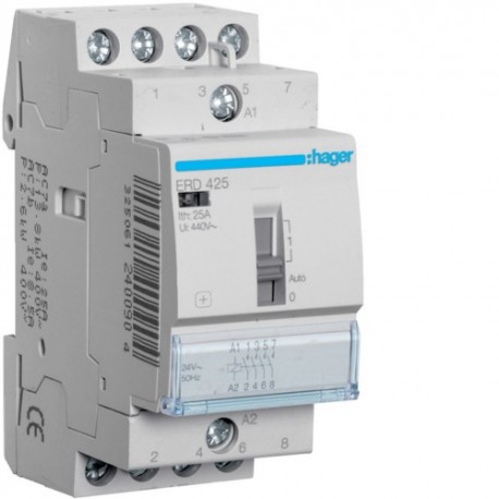 Contact cde manu 25A, 4F, 24V - AUTOMATISMES HAGER ERD425