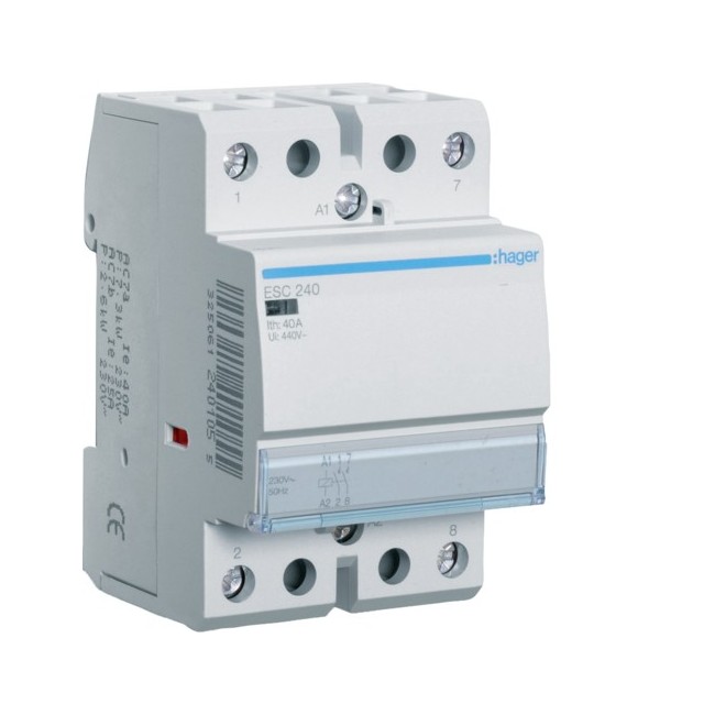 Contact 40A, 2F, 230V - AUTOMATISMES  HAGER ESC240