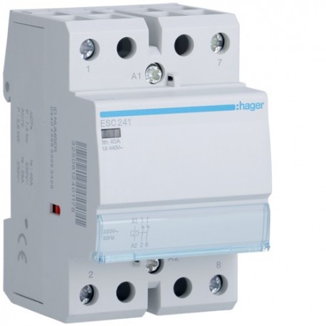 Contact 40A, 2O, 230V - AUTOMATISMES HAGER ESC241