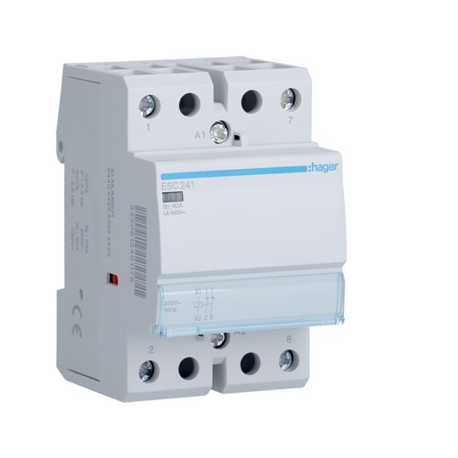 Contact 40A, 2O, 230V - AUTOMATISMES  HAGER ESC241