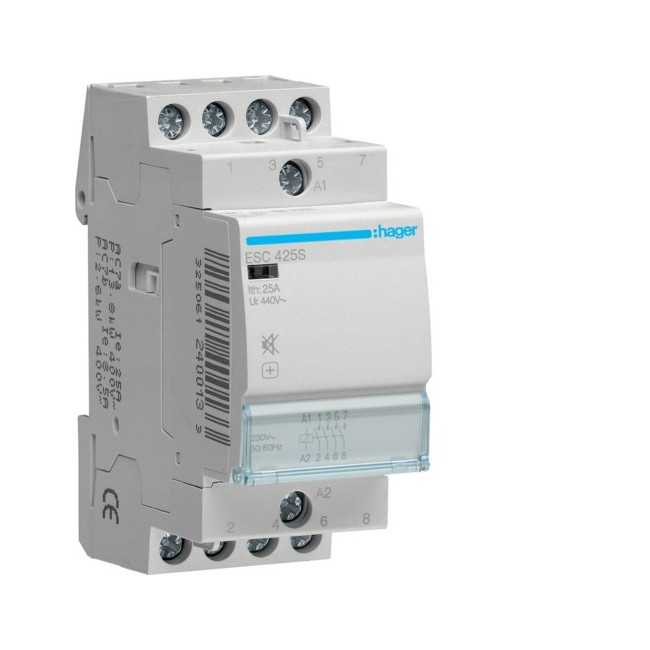 Contact sil 25A, 4F, 230V - AUTOMATISMES  HAGER ESC425S