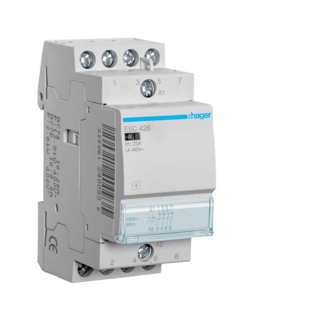 Contact 25A, 4O, 230V - AUTOMATISMES  HAGER ESC426