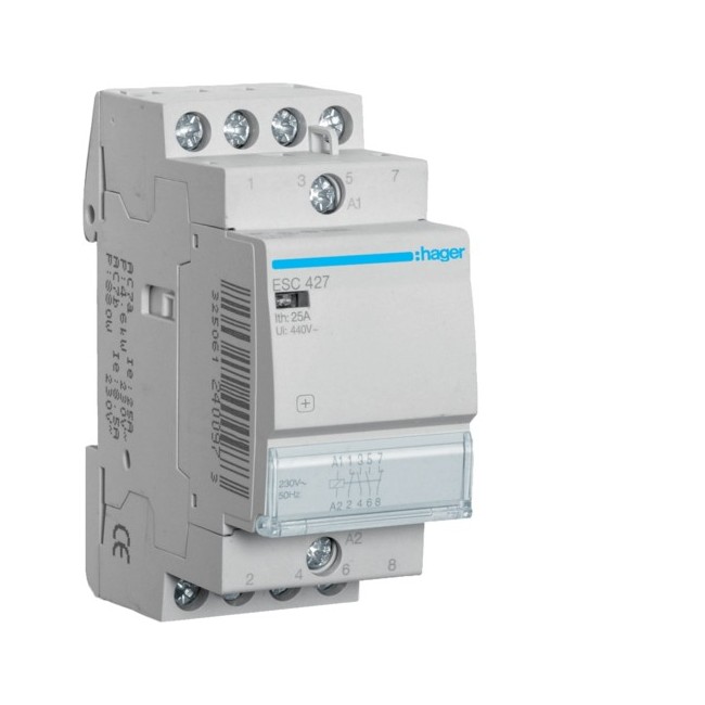 Contact 25A, 2F+2O, 230V - AUTOMATISMES  HAGER ESC427