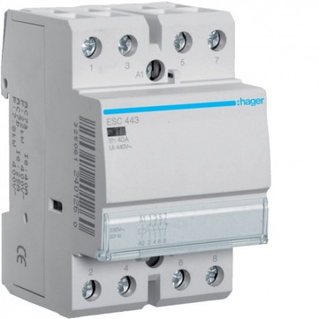 Contact 40A, 3F+1O, 230V - AUTOMATISMES HAGER ESC443