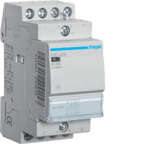 Contact 25A, 4F, 24V - AUTOMATISMES HAGER ESD425